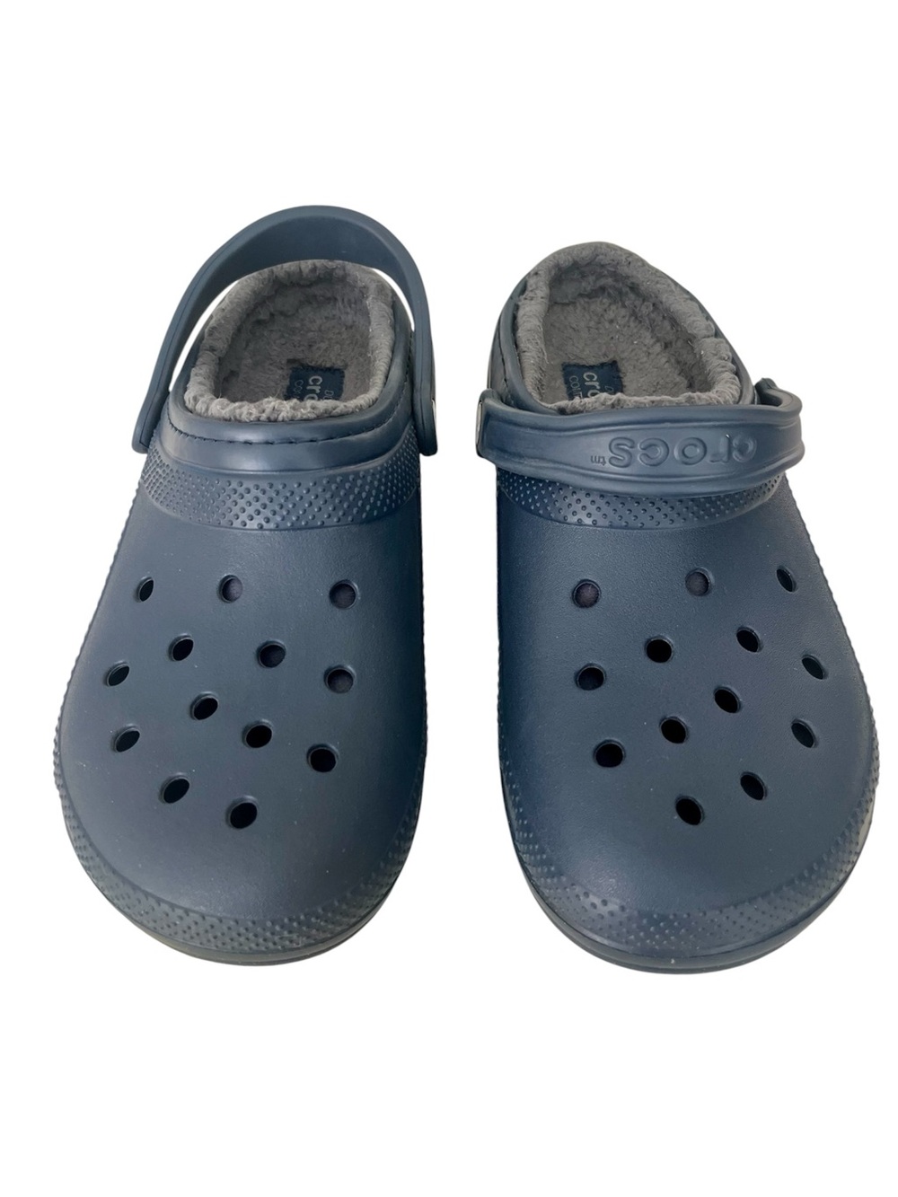 Crocs Classic Lined Clogs Navy Blue Men's 10 Women's 12 Dual Comfort